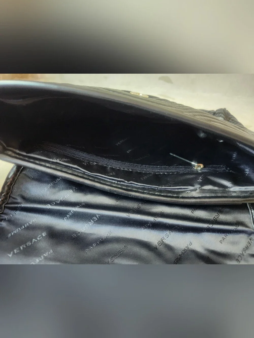 Black Quilted Wristlet Clutch